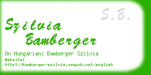 szilvia bamberger business card